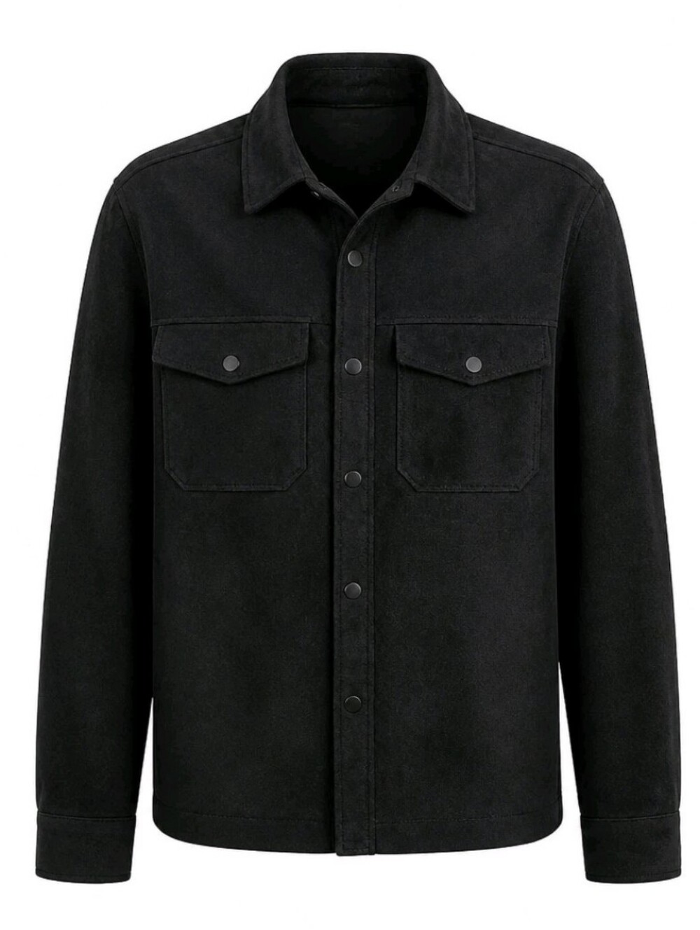 Frye Black Faux Suede Western Snap Front Shirt Jacket Shacket Size Large Western